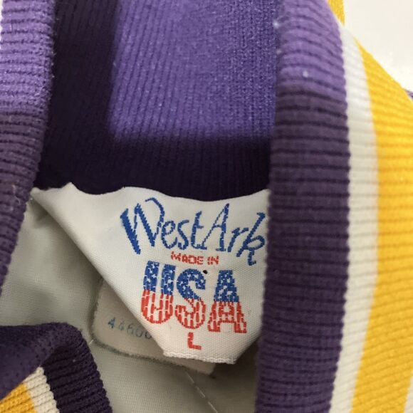 Vintage Satin Jacket TJ’s TAXI Purple Yellow Embroidered TONY Retro Men’s L - Picture 4 of 9